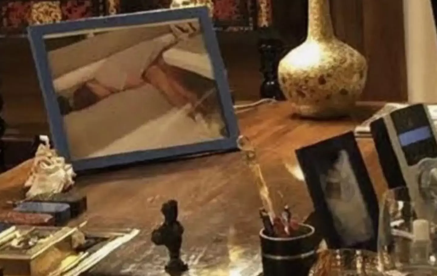 The framed picture on Epstein's desk has left people baffled (House Oversight Democrats)
