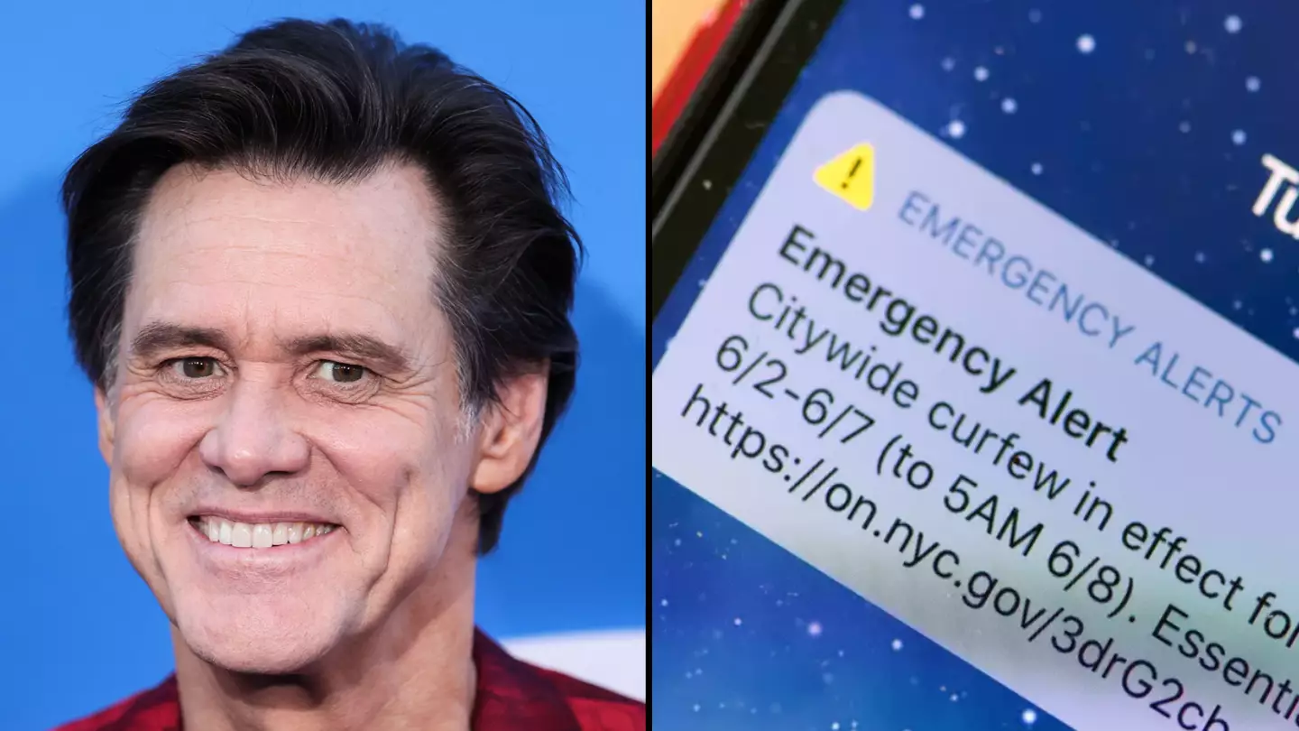 Jim Carrey took photo of moment he thought he had 10 minutes to live after receiving emergency alert on phone