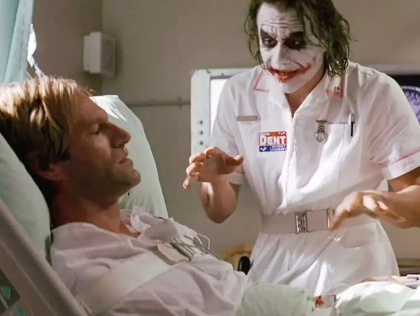 Heath Ledger in character as the Joker.