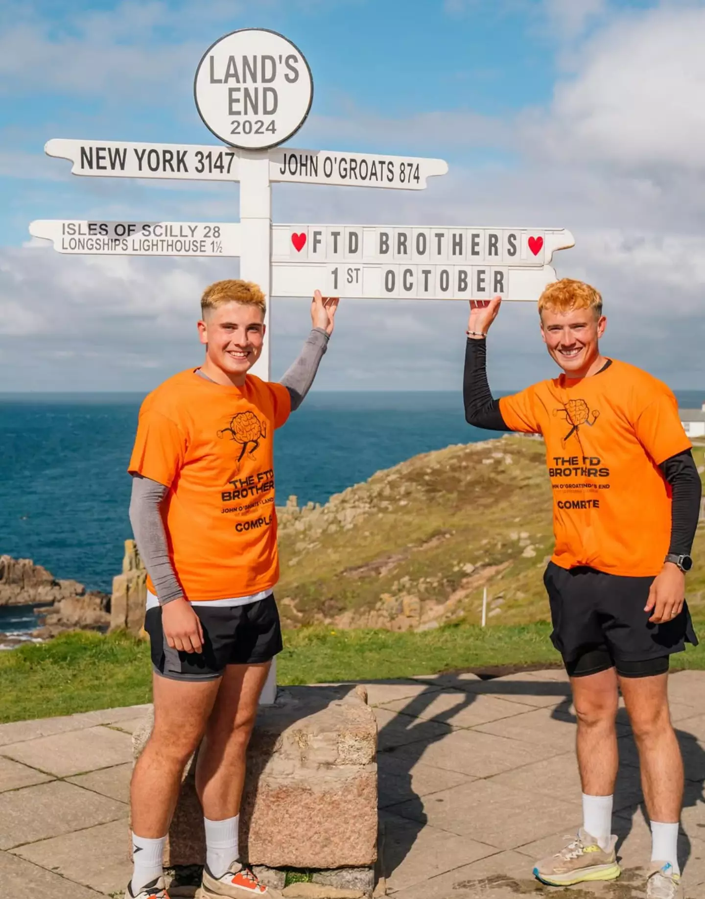Jordan and Cian ran the length of the UK to raise money last year (theftdbrothers/Instagram)