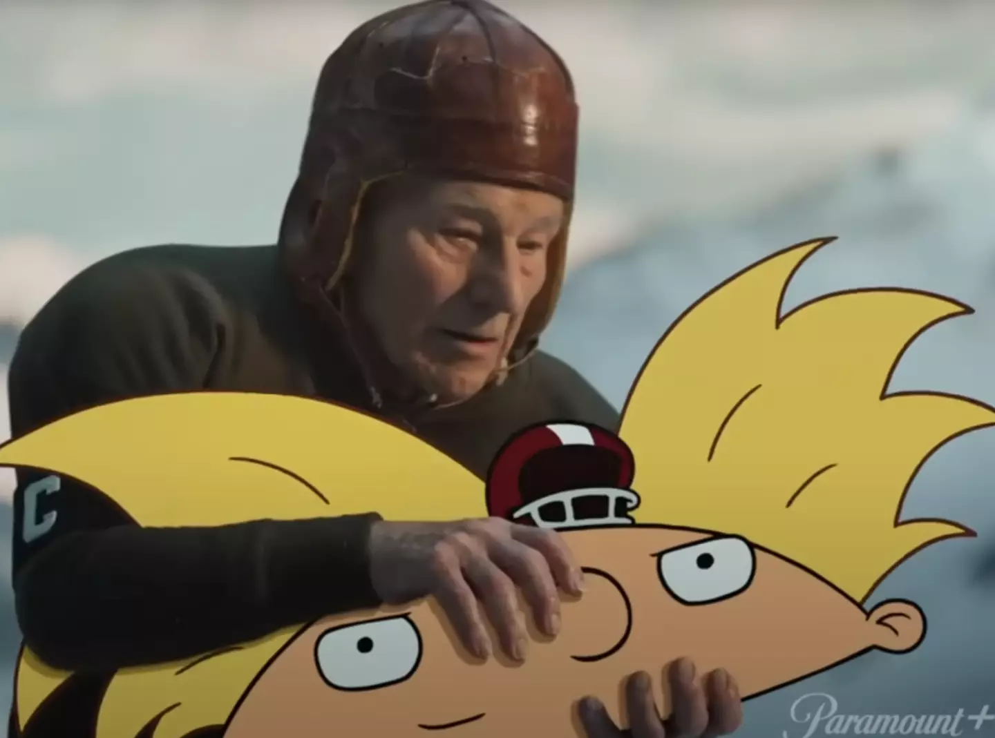 Just Patrick Stewart throwing Hey Arnold like an American football. Completely normal behaviour.