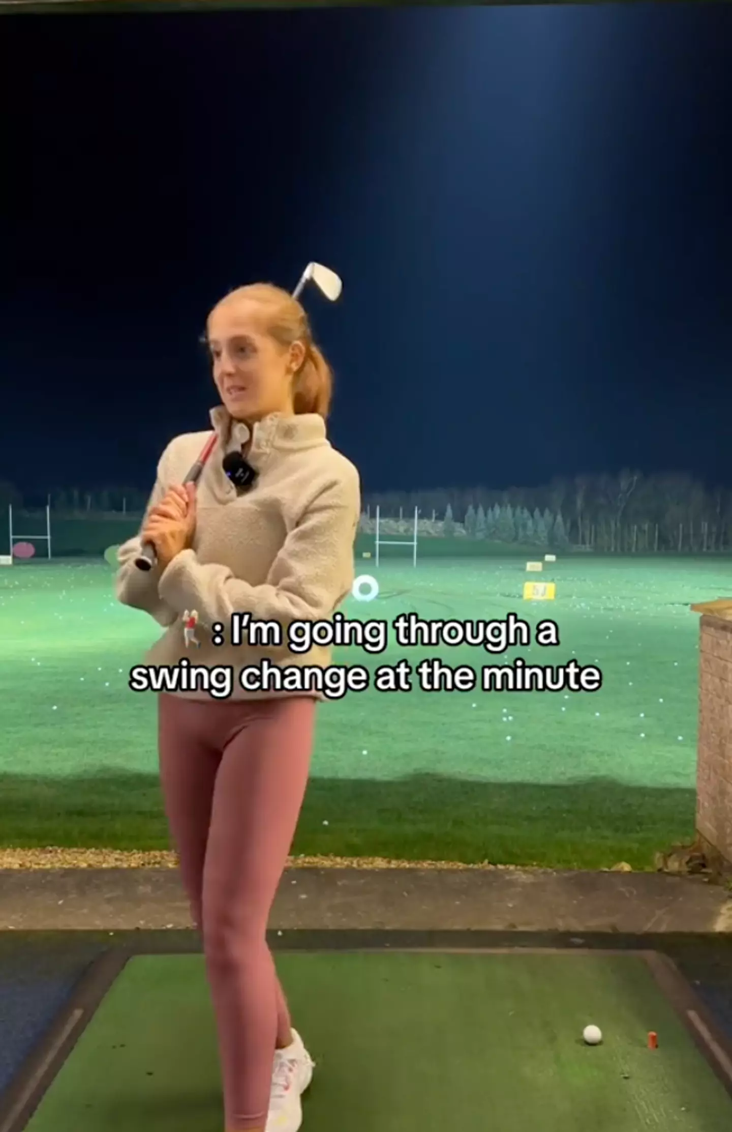 Ball explained why she had that particular stance (TikTok/@georgiagolfcoach)