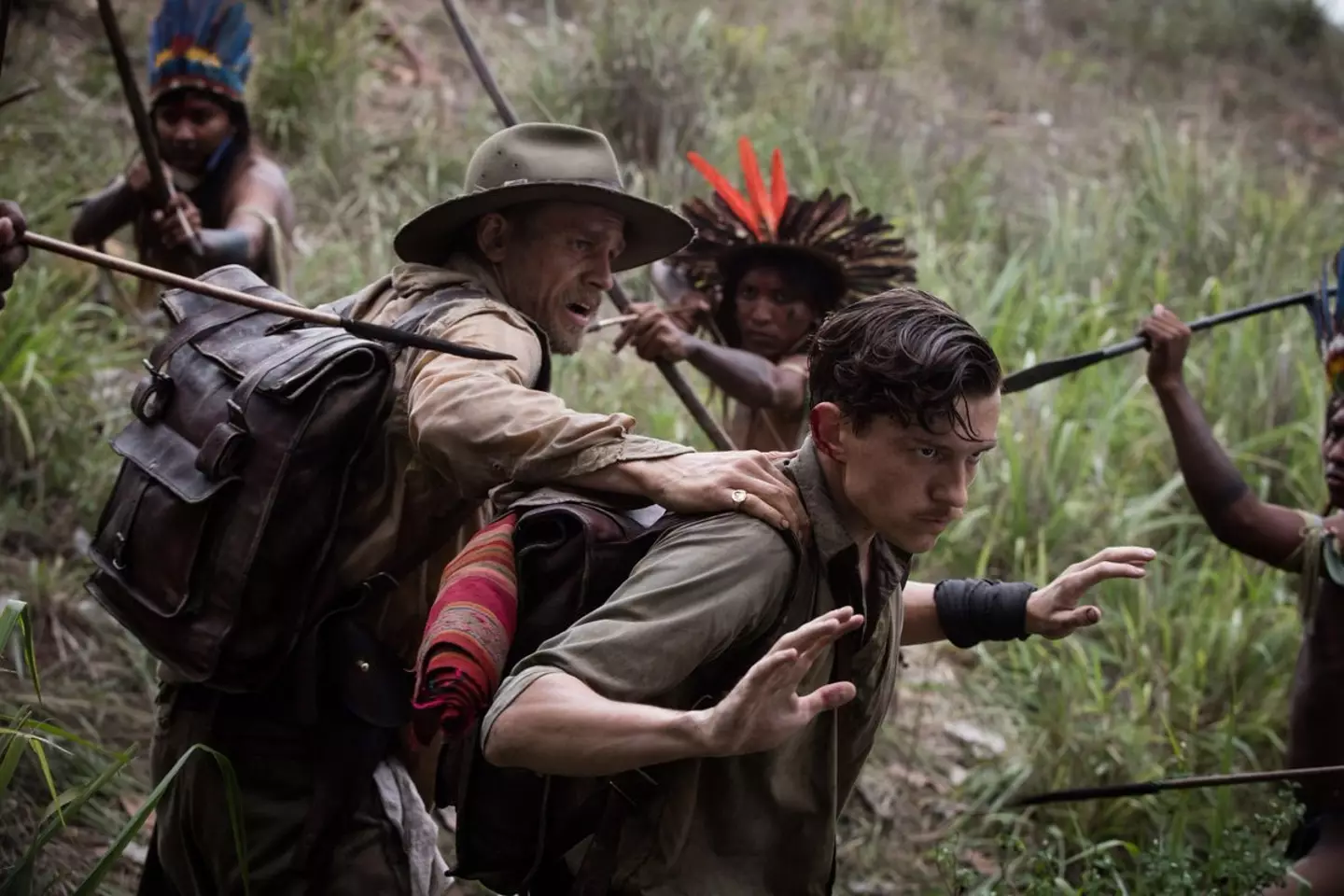 Tom Holland and Robert Pattinson in The Lost City of Z.