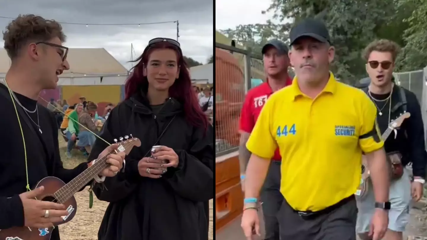 Busker who had people 'cringing' after approaching Dua Lipa at Glasto shares awkward video of what happened next