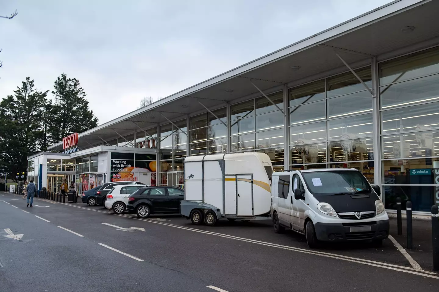 A man claims he has been stuck in a Tesco car park for days.