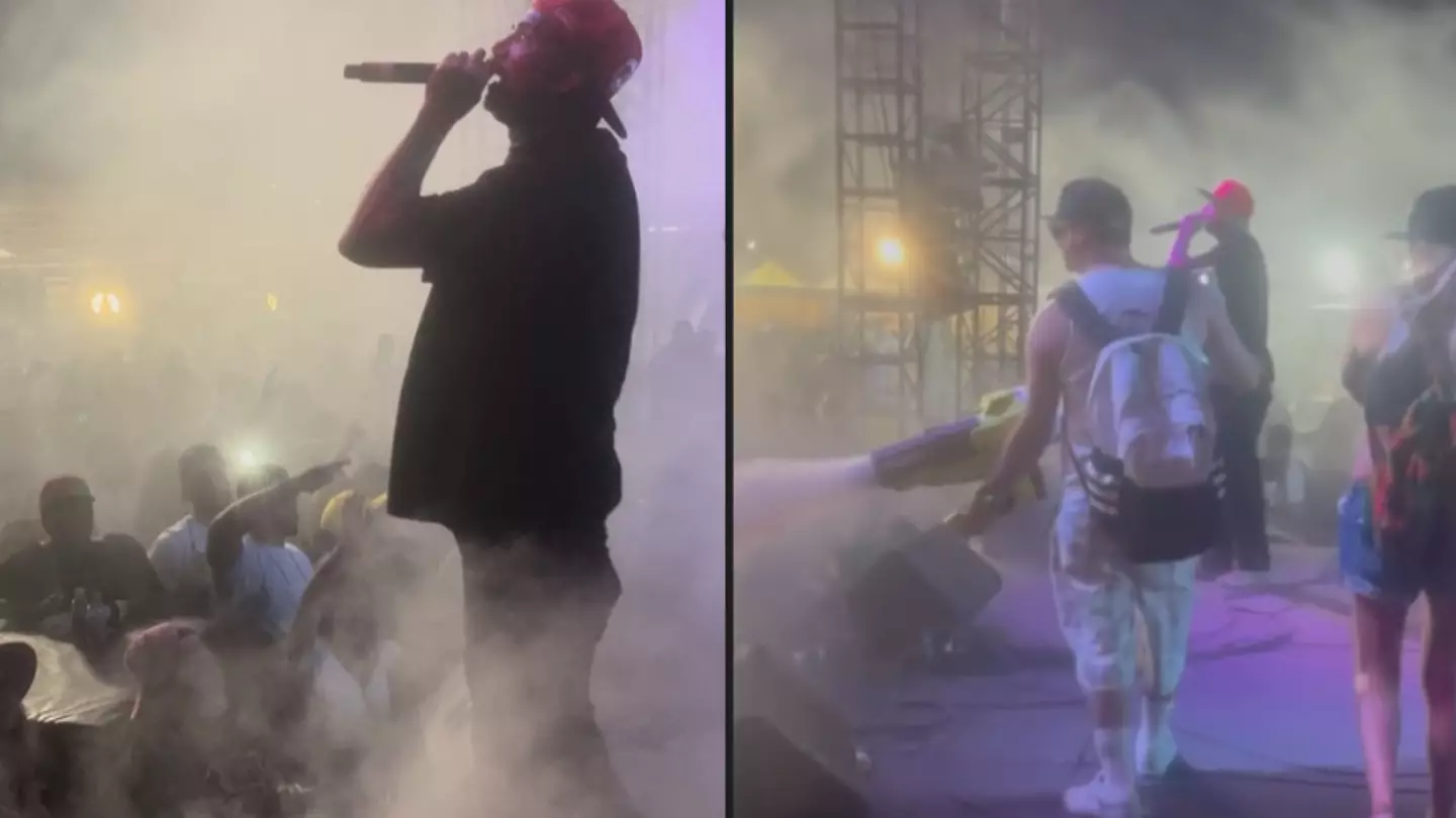 Rapper uses 'cannabis cannon' to blast weed smoke into crowd during performance