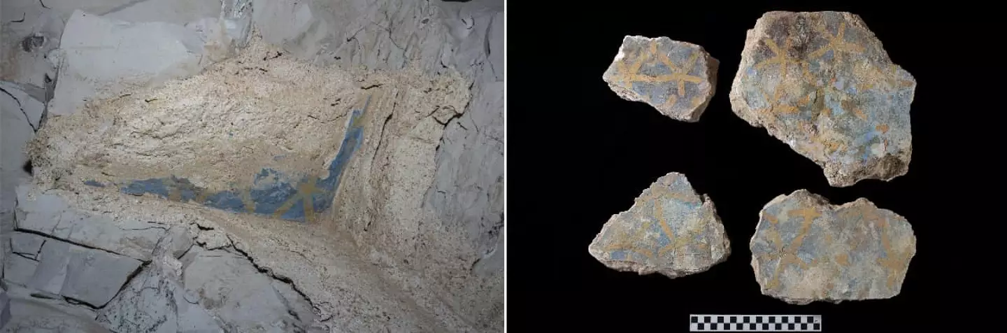 Remnants of decorative design in the tomb (Ministry of Tourism and Antiquities)