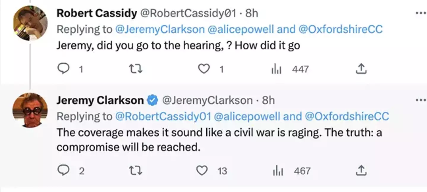 He voiced his opinion on social media.