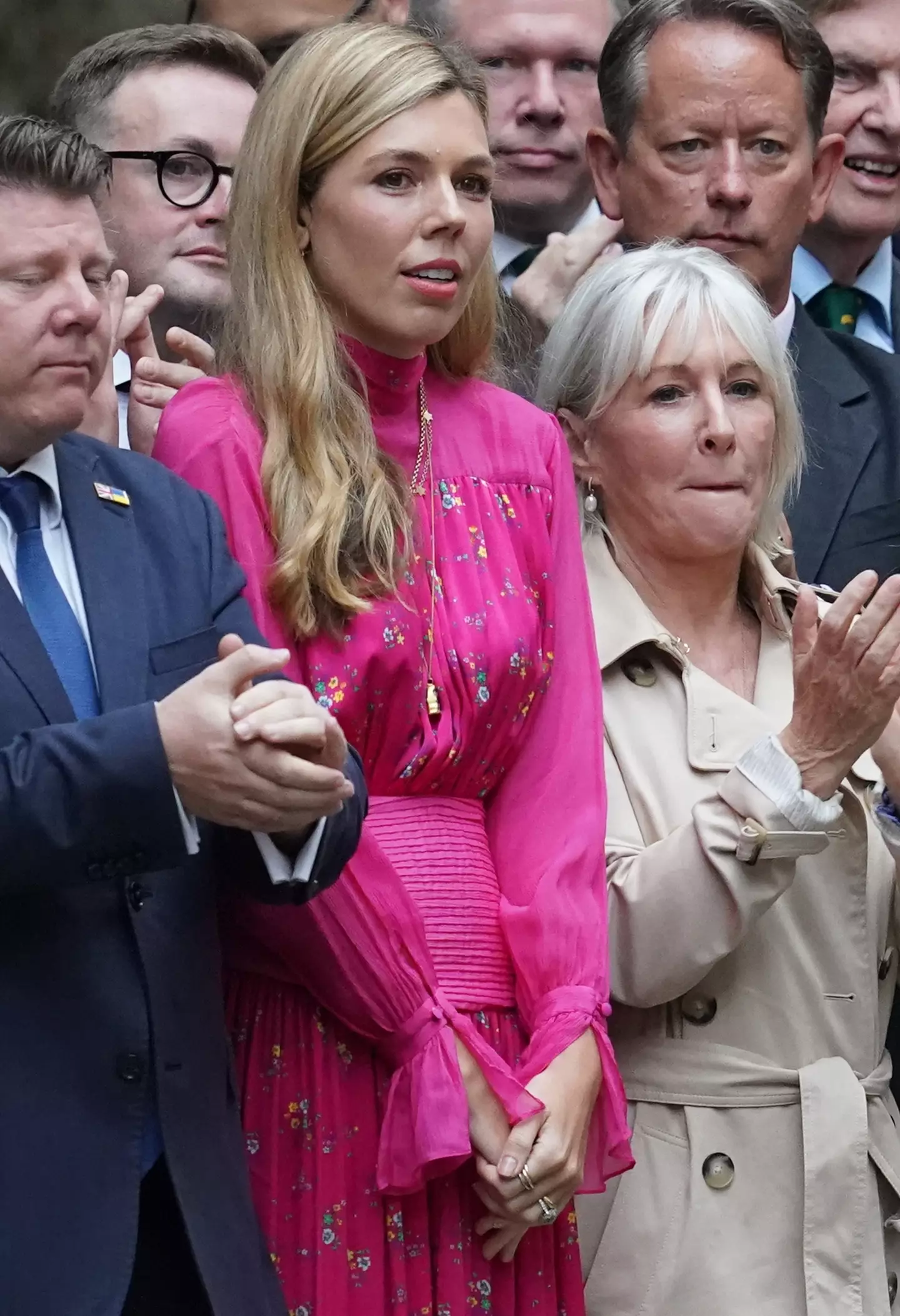 Carrie Johnson in Downing Street for the speech of her husband, outgoing Prime Minister Boris Johnson.