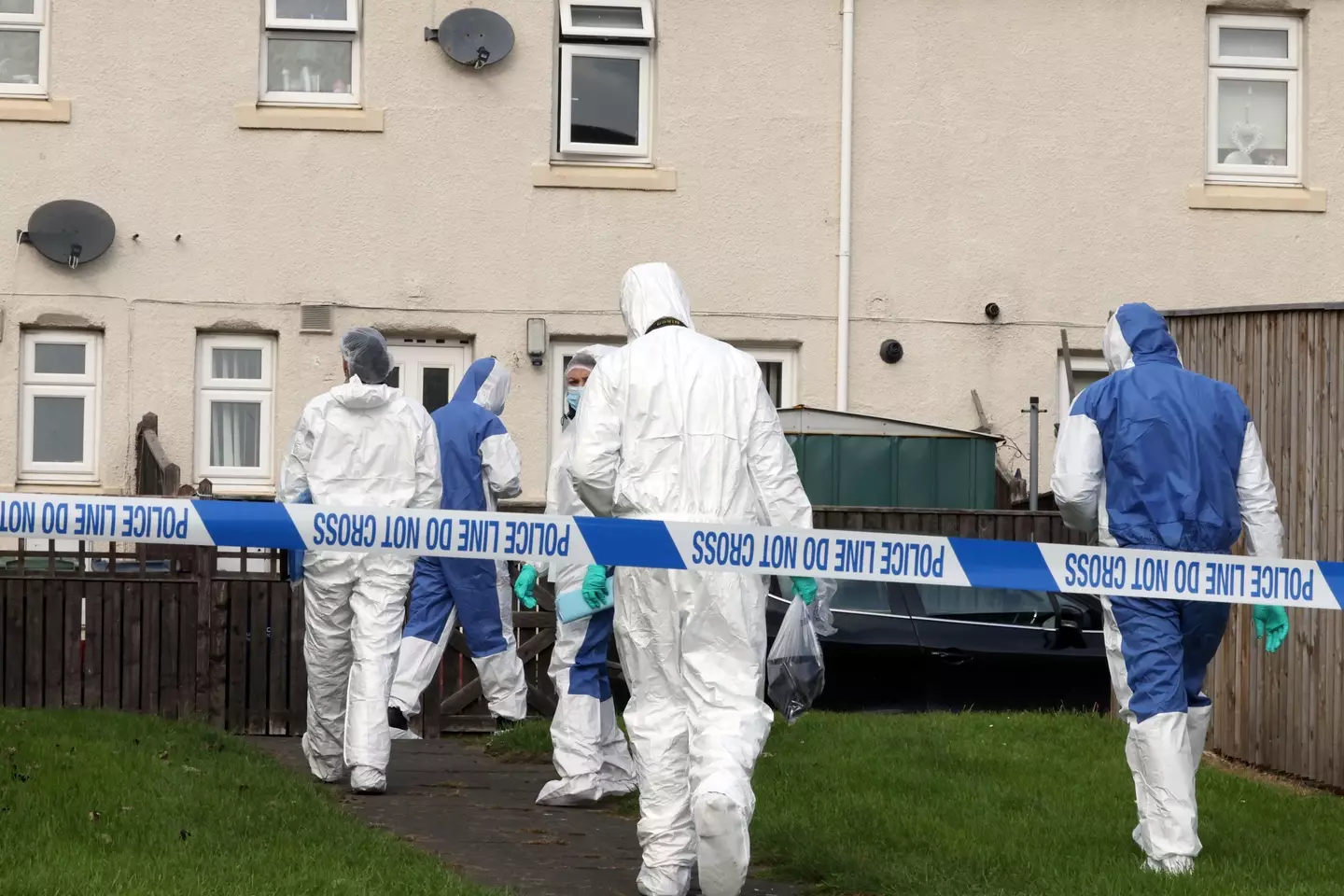 Forensics in Shiney Row following the attack.