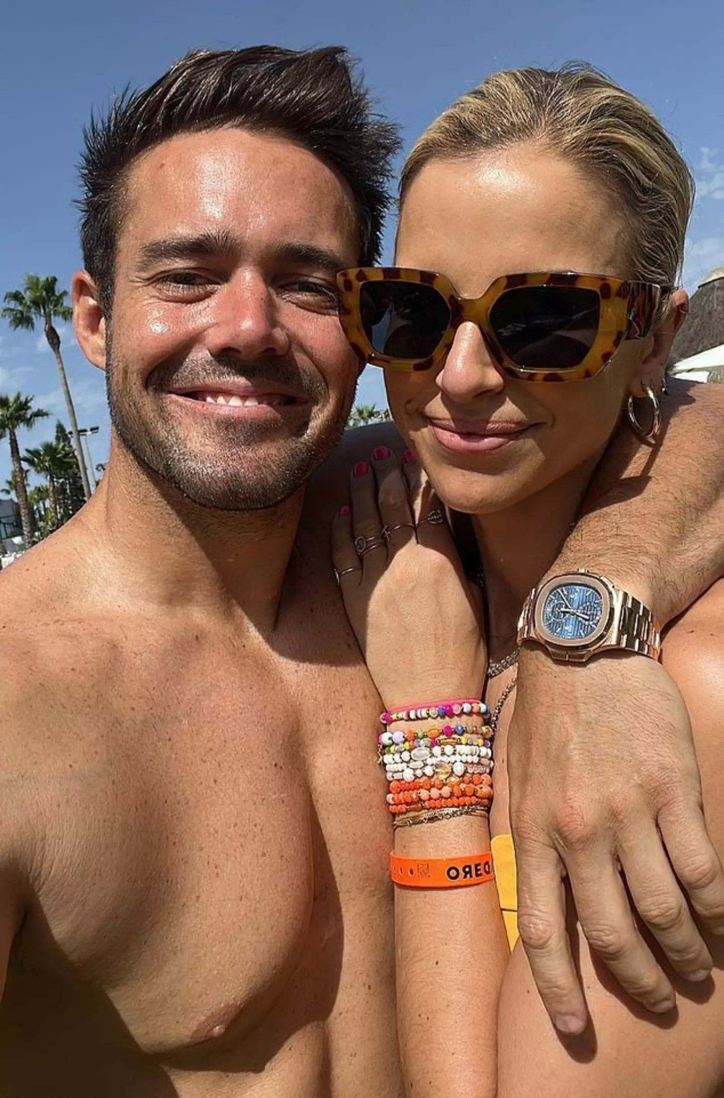 Former Made in Chelsea star Spencer Matthews was hospitalised for two days after overdosing on cold sore tablets, his wife Vogue Williams has claimed.