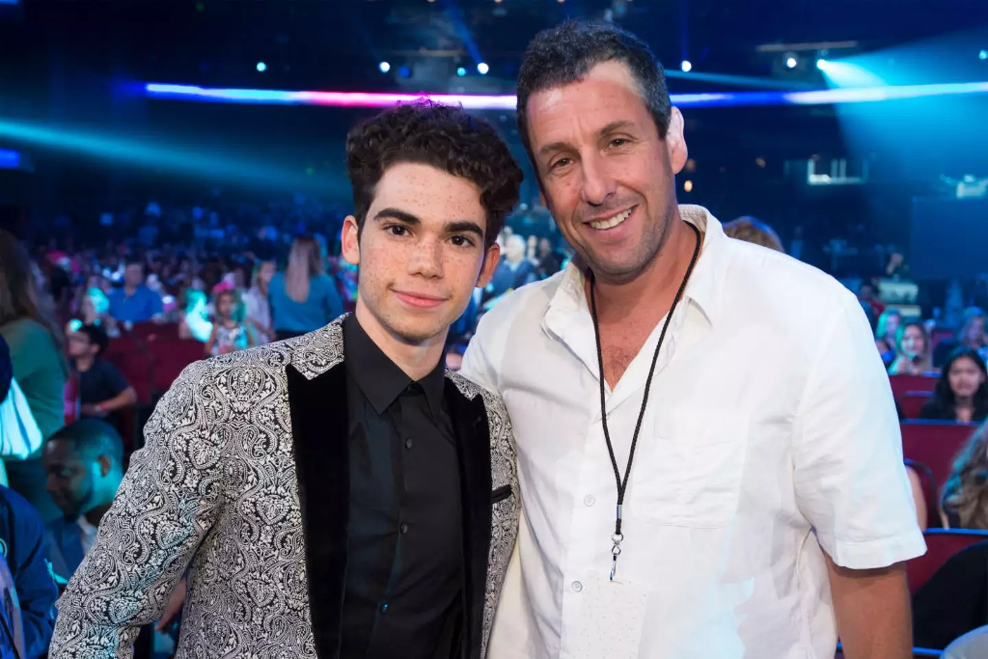 Cameron Boyce and Adam Sandler in 2017 (Group LA/Disney Channel via Getty Images)