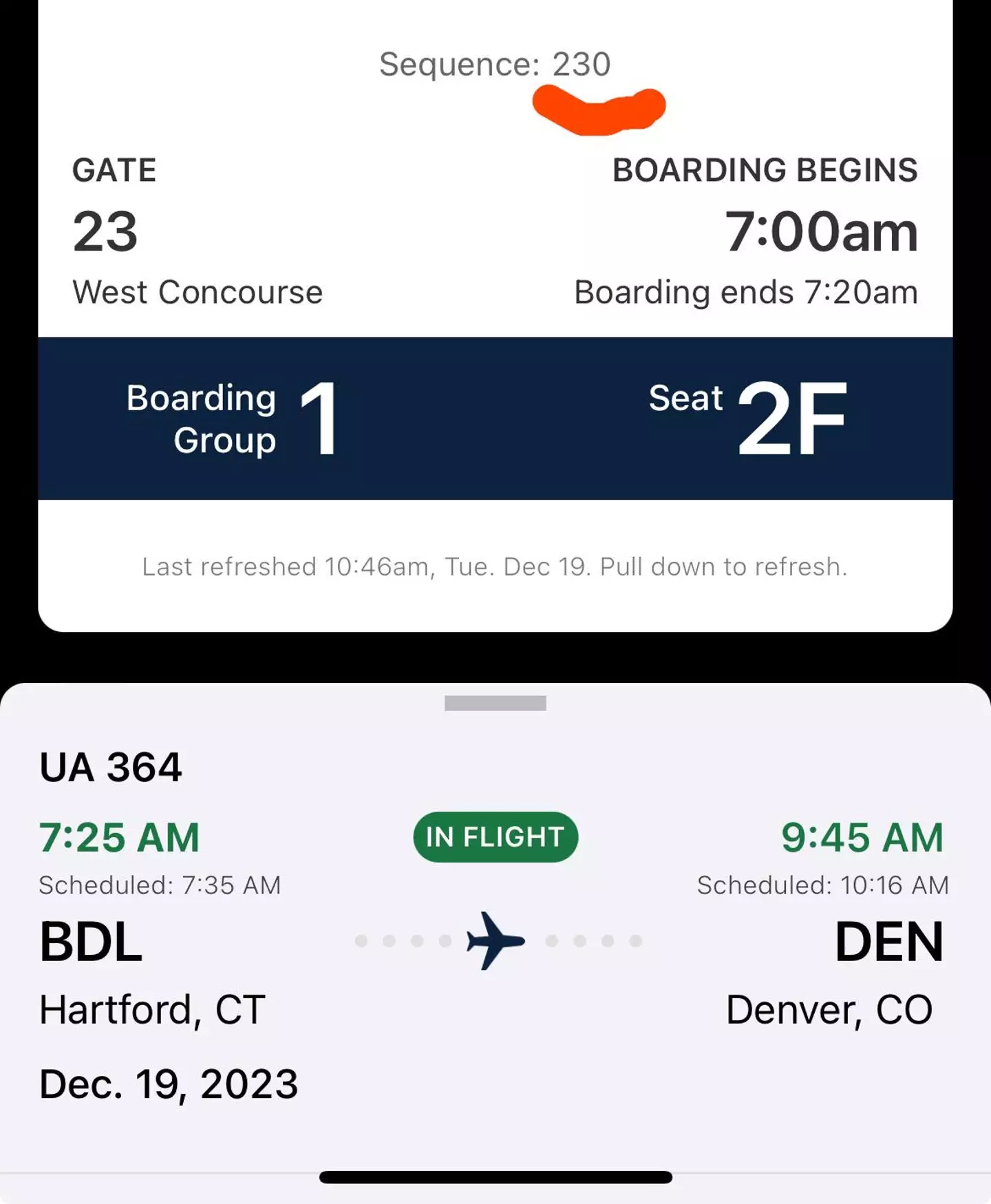 Your sequence code could potentially mean bad news for your flight (Reddit)