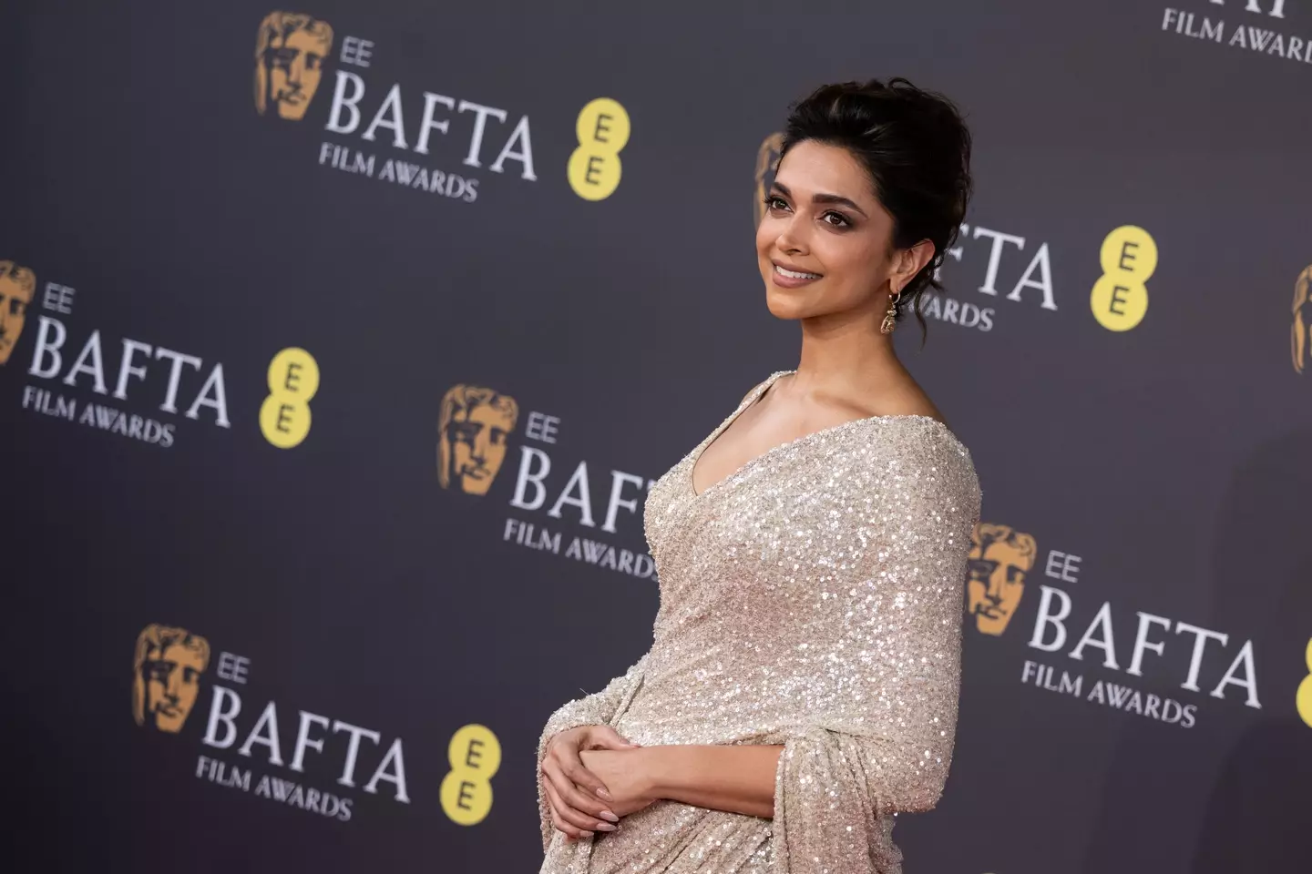 Deepika Padukone attends the 2024 EE BAFTA Film Awards at The Royal Festival Hall.