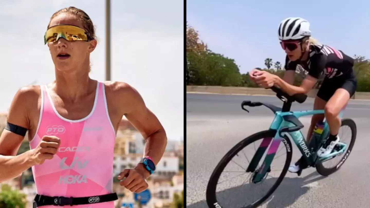 Triathlete hits back with stunning response after man said her photo was ‘unflattering’ due to period blood