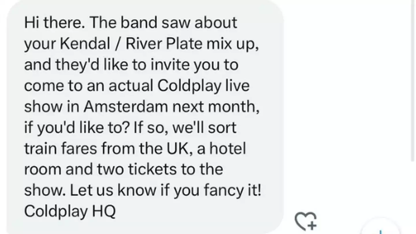 Coldplay HQ personally reached out to the super-fan.