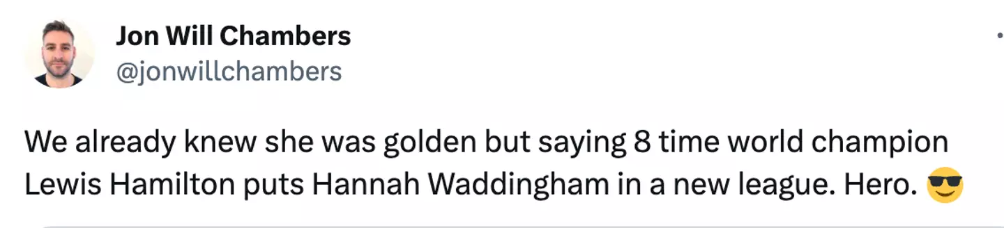Hannah Waddingham received a lot of support for her comment.