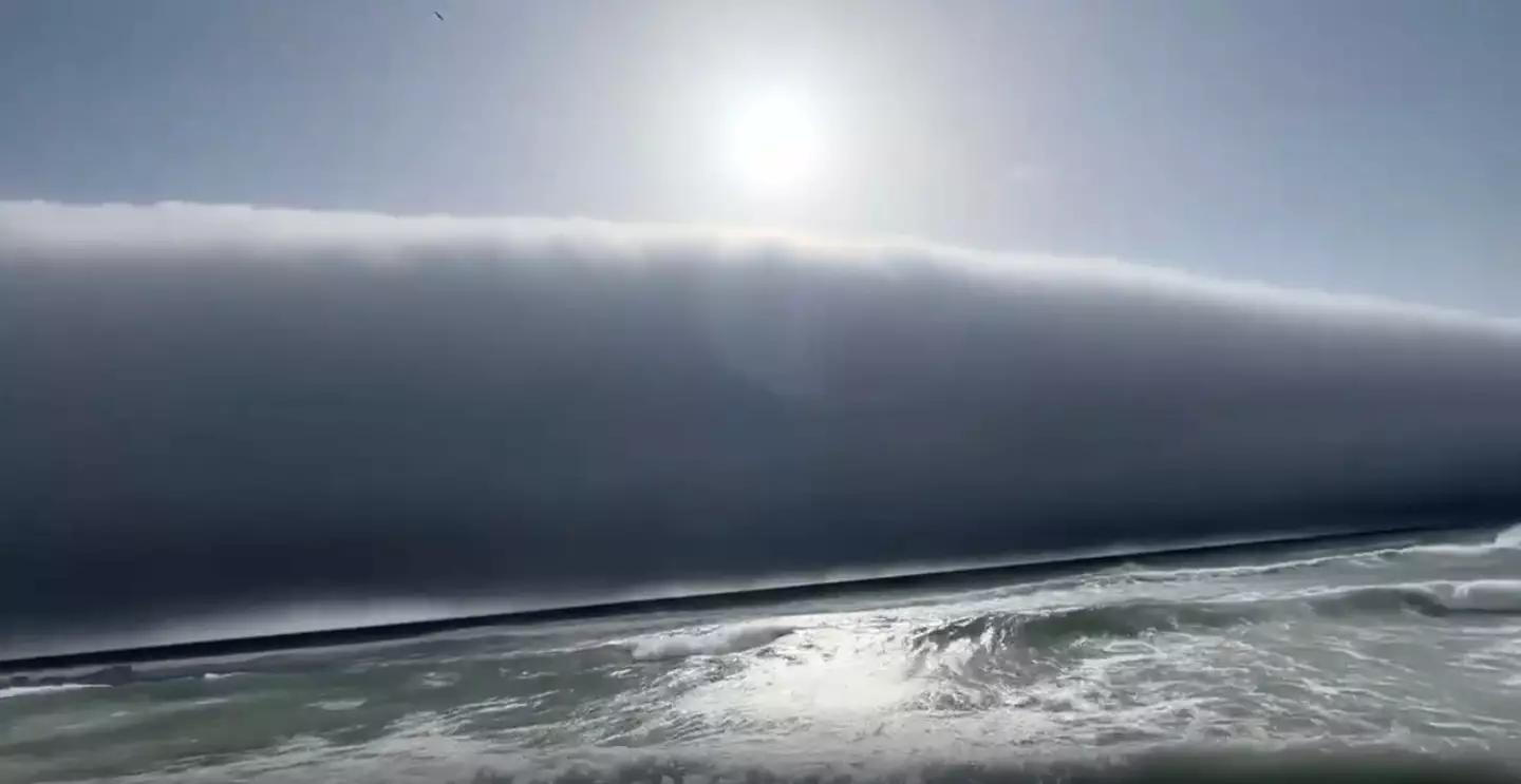 The extraordinary display in the sky left people 'genuinely fearful', according to one beachgoer (Reddit)