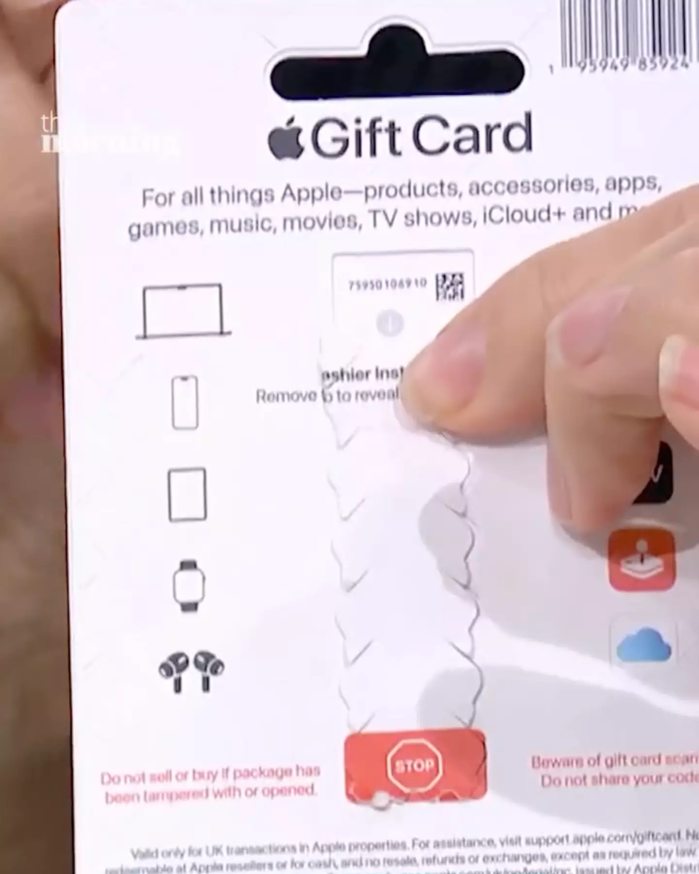 Make sure your gift card seal is not tampered with (ITV)
