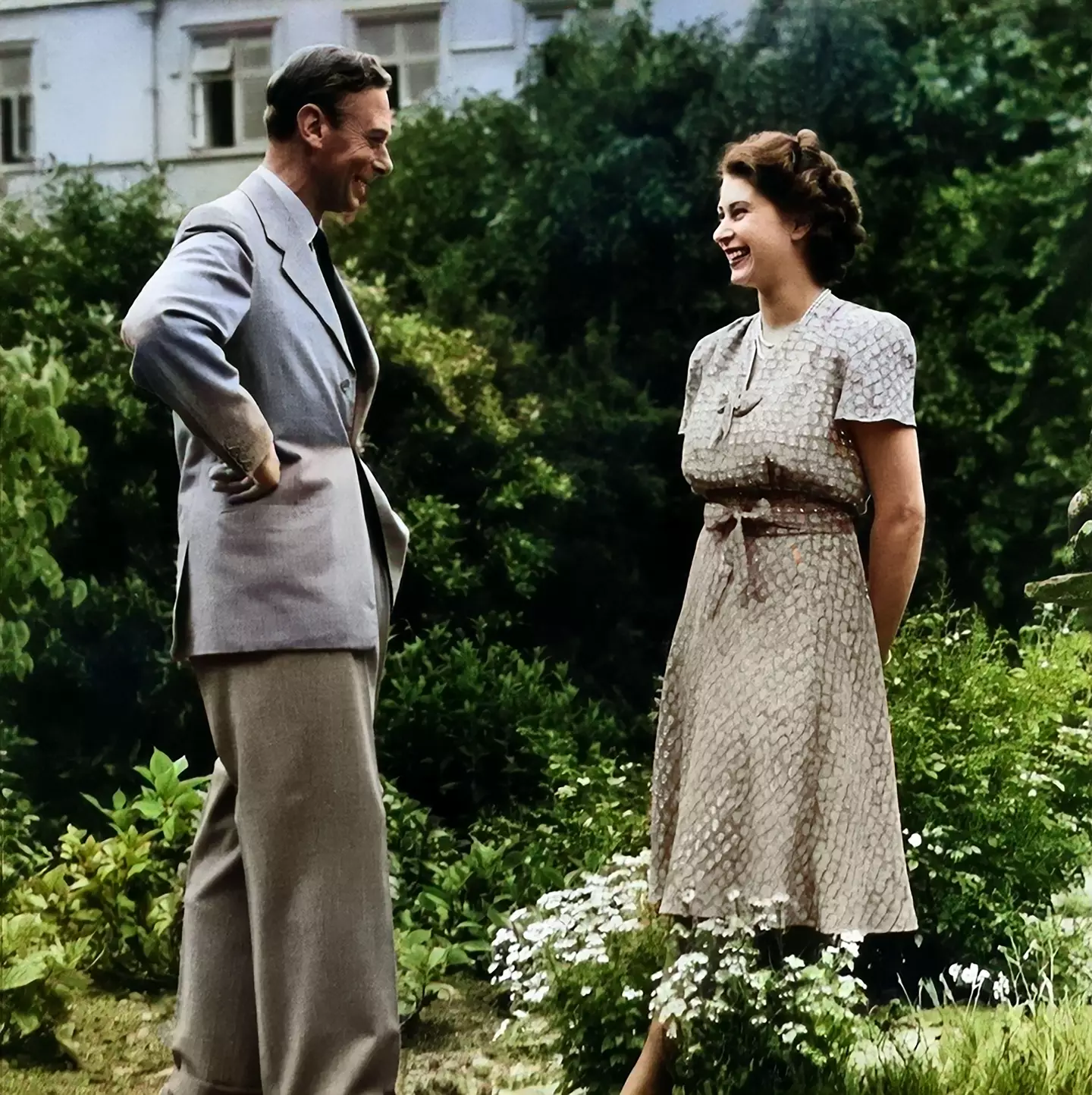 Young Queen Elizabeth II with her father George VI.