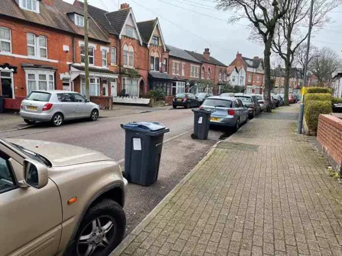 Wheelie bin chained to road (Facebook/Suhad Miah)