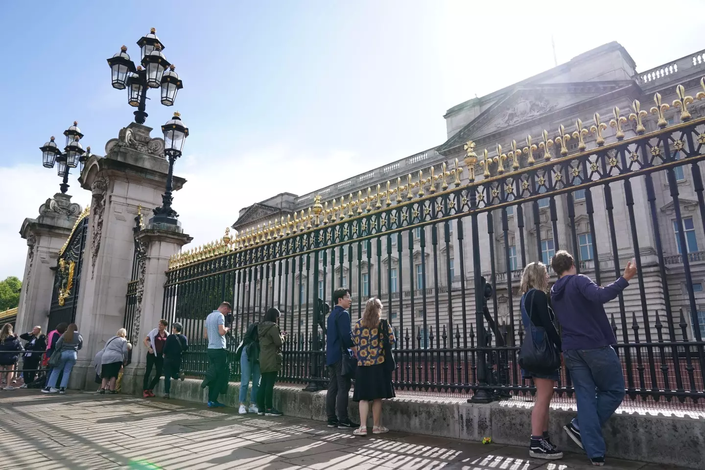 Crowds have gathered outside Buckingham Palace since her death.