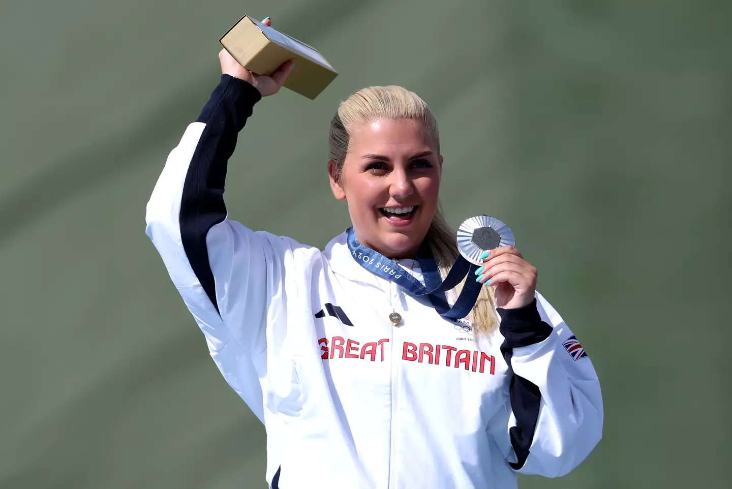 The new mum, 26, was still over the moon with her achievement though (Charles McQuillan/Getty Images)