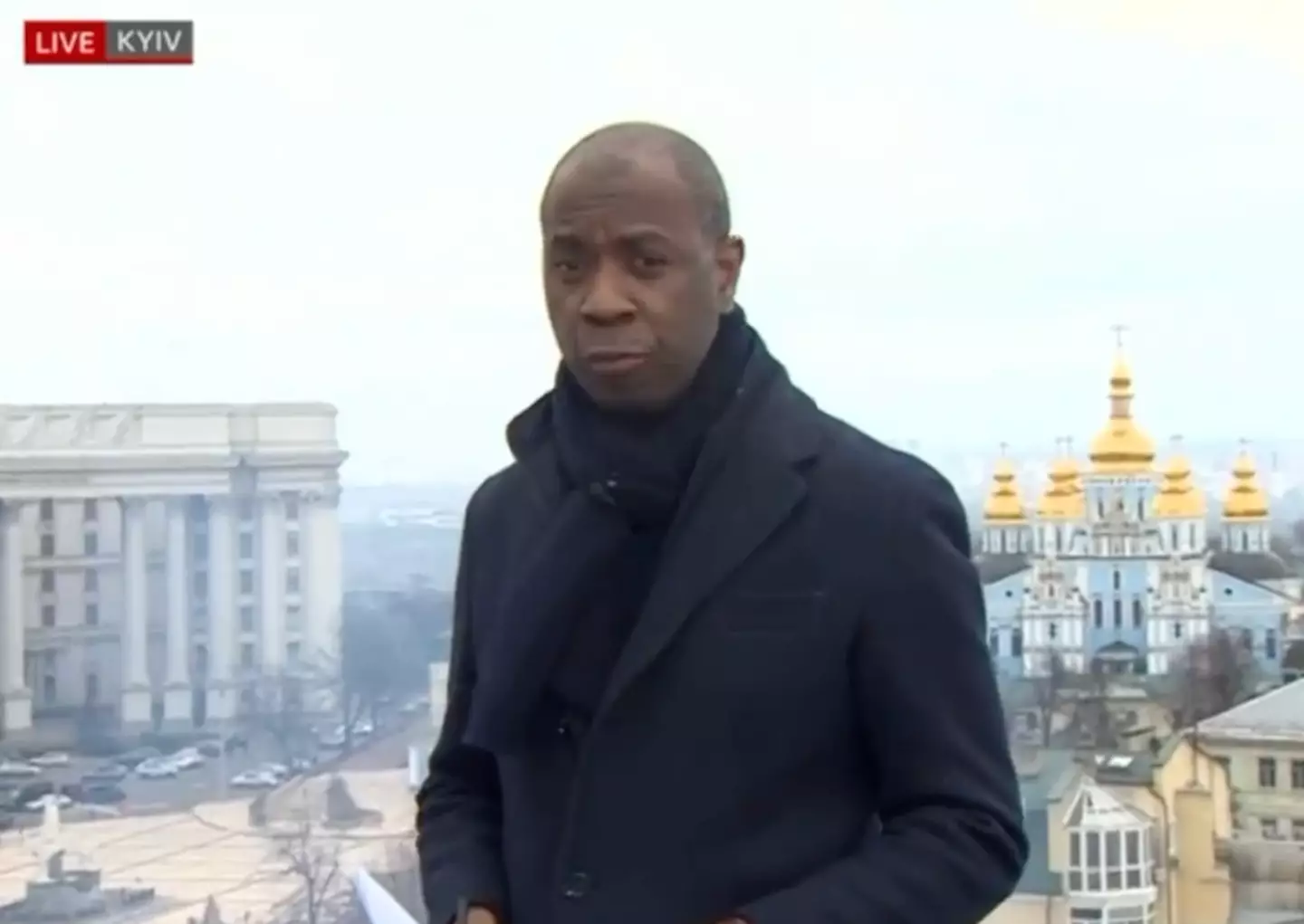 BBC presenter Clive Myrie had been reporting live from Kyiv.