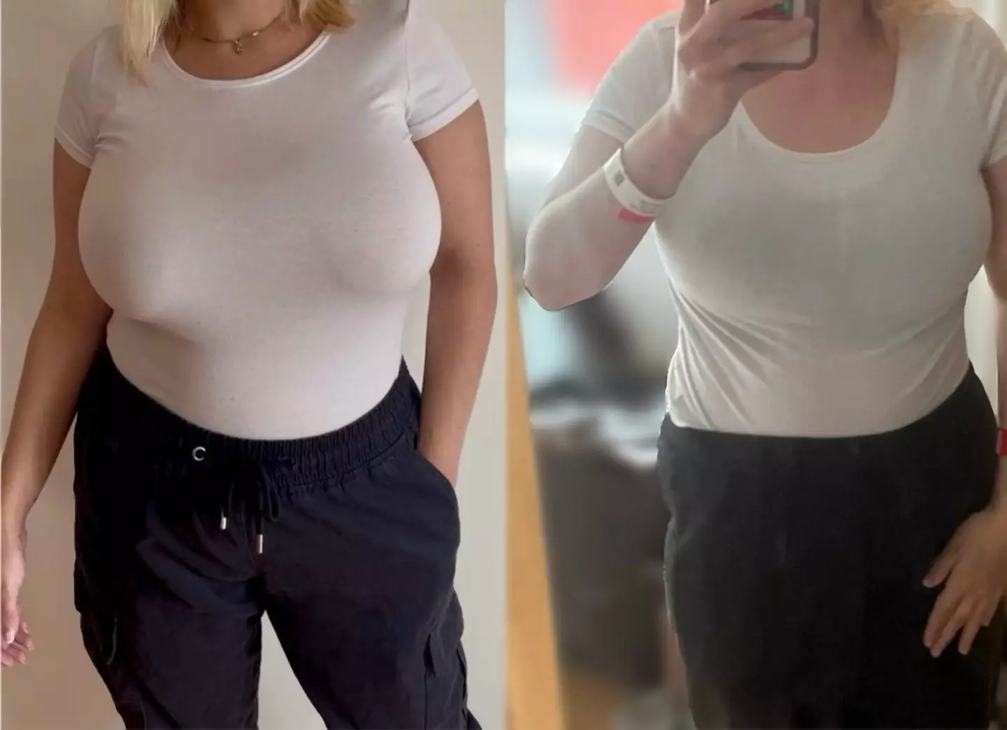 The 29-year-old has dropped from a 32H to a 32DD (Supplied)