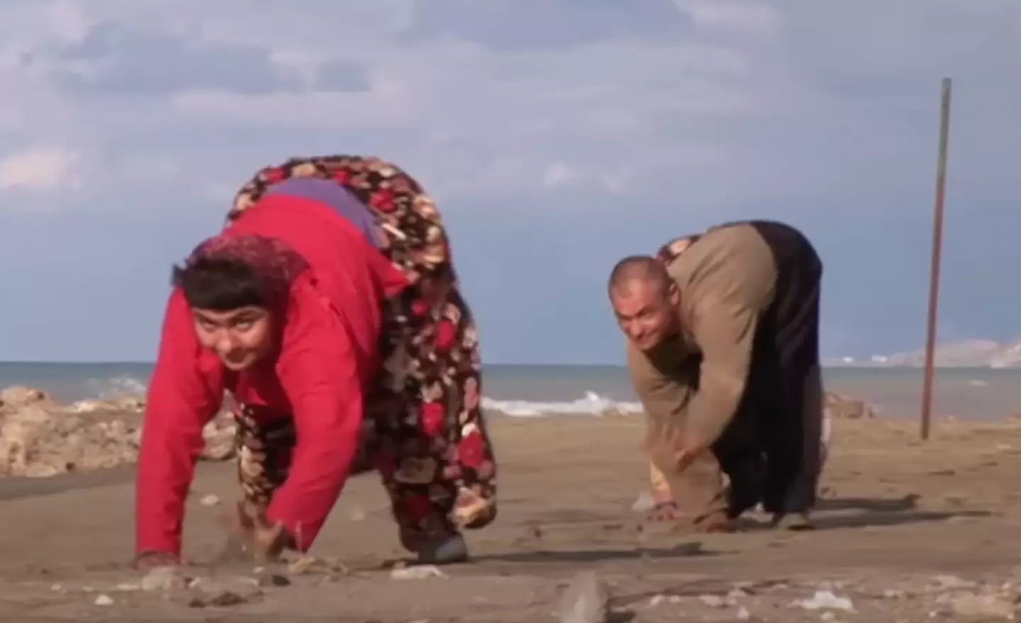 The family who walk on all fours are from Turkey.