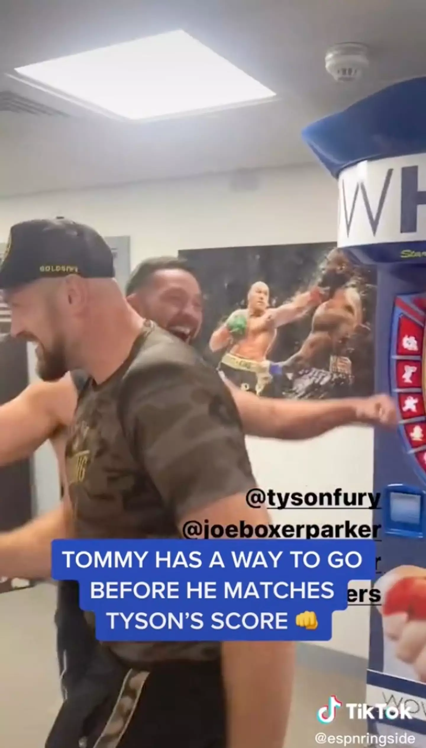 Tyson Fury obliterated his half-brother Tommy on a punching machine.