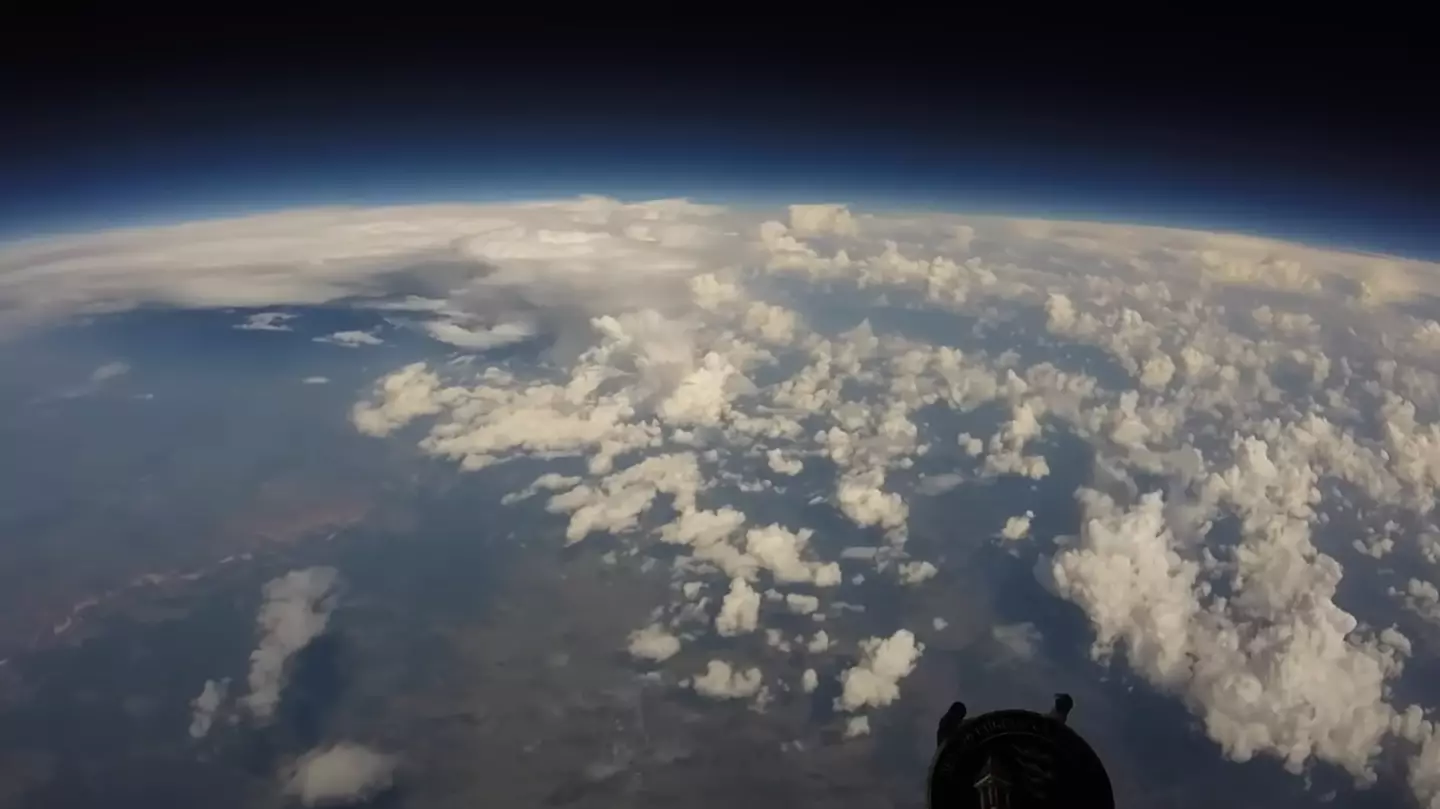 Footage shows the mind-blowing thing that happened after man used balloon to launch GoPro into space