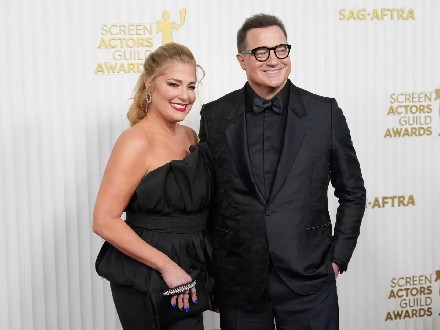 Brendan Fraser and Afton Smith at the SAG Awards.