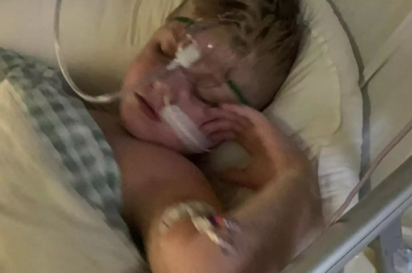 Marley was rushed to hospital when he started to struggle to breathe.