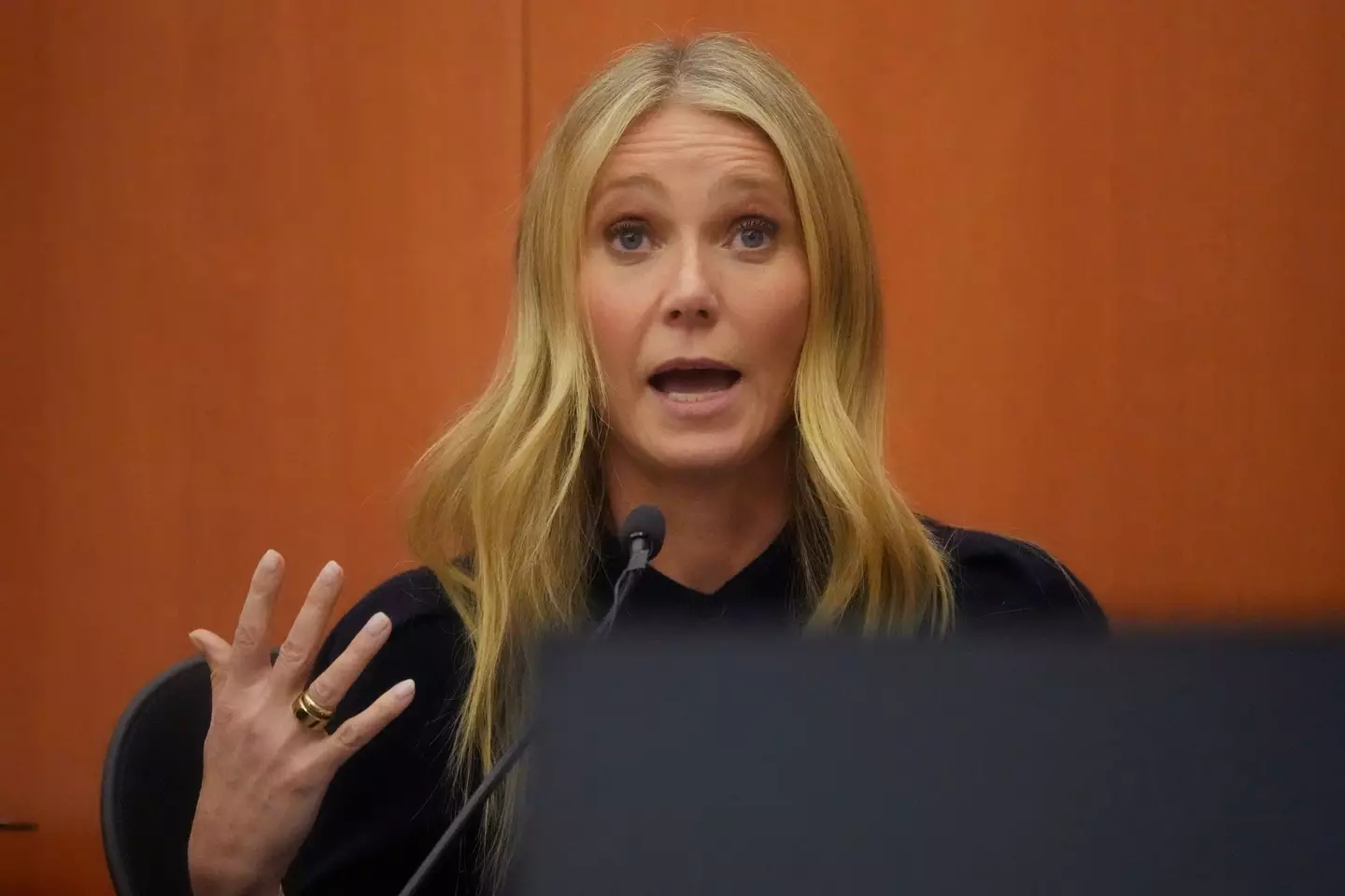 Paltrow testified that she felt 'a body pressing against' her during the collision.