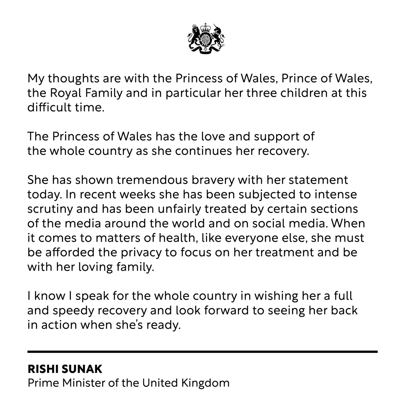 Rishi Sunak's statement.