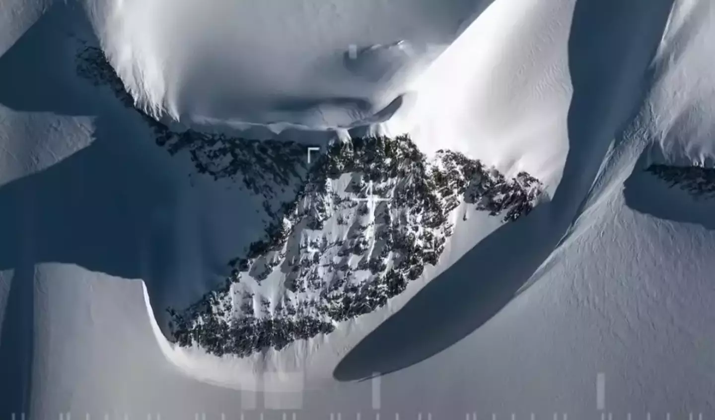 The 'pyramid' is covered in ice.