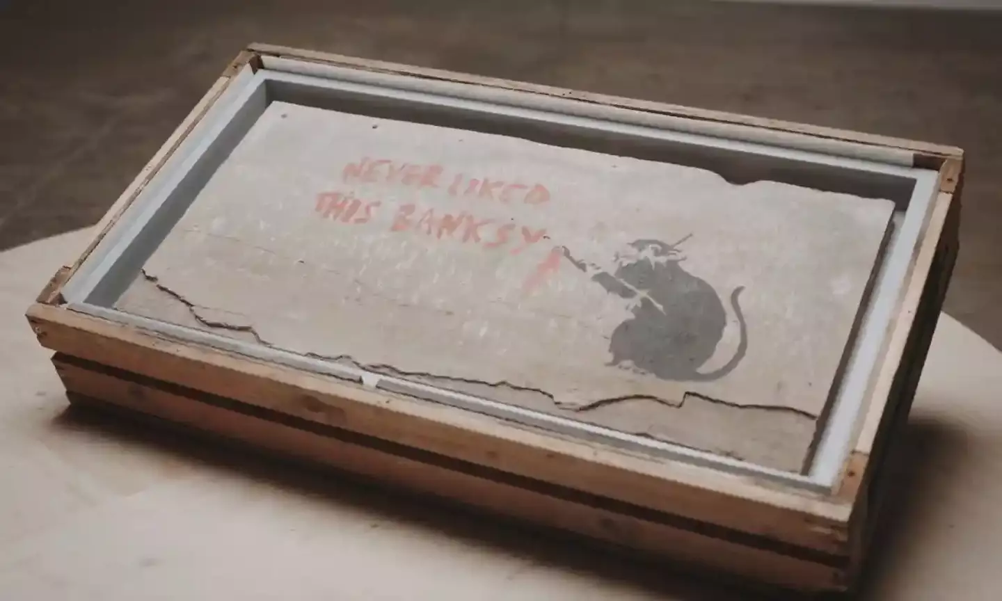 The inclusion of the 'Banksy' piece was framed around the fact that it was selling for a 'huge' sum of money despite its uncertainty.