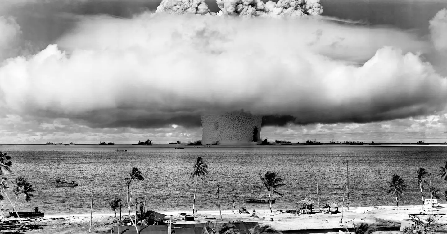 One of the nuclear bombs detonated at Bikini Atoll (History/Universal Images Group via Getty Images)