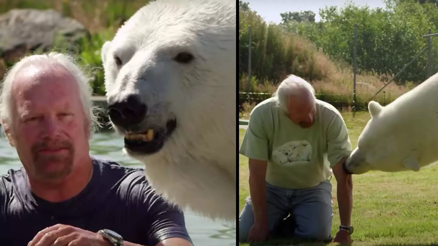 Man with pet polar bear says she gets angry when he talks to other women