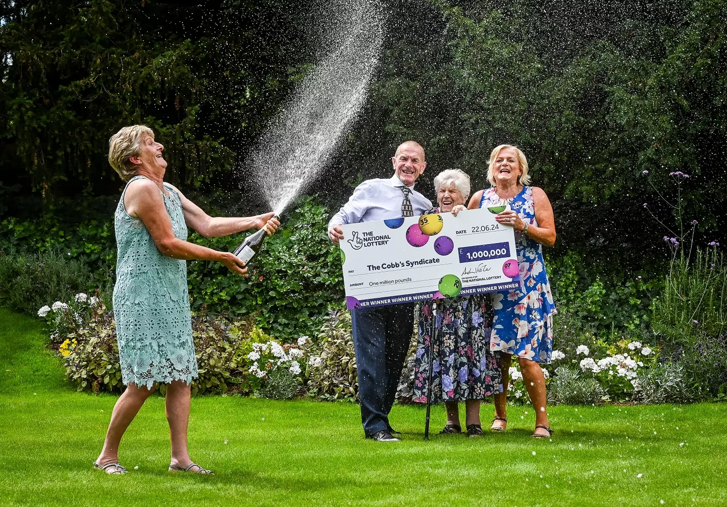 The Cobbs' have honoured their 30-year commitment to the lotto syndicate they set up in 1994. (PA)