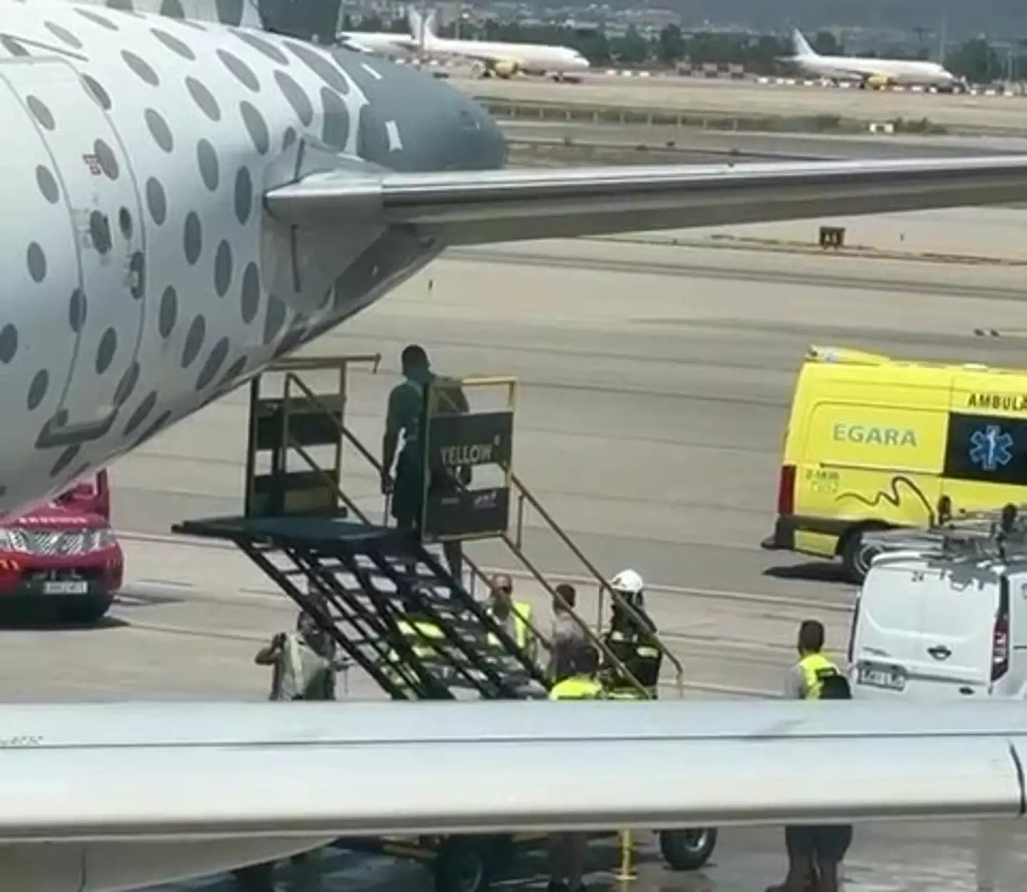 The plane was due to travel from Barcelona to Birmingham.