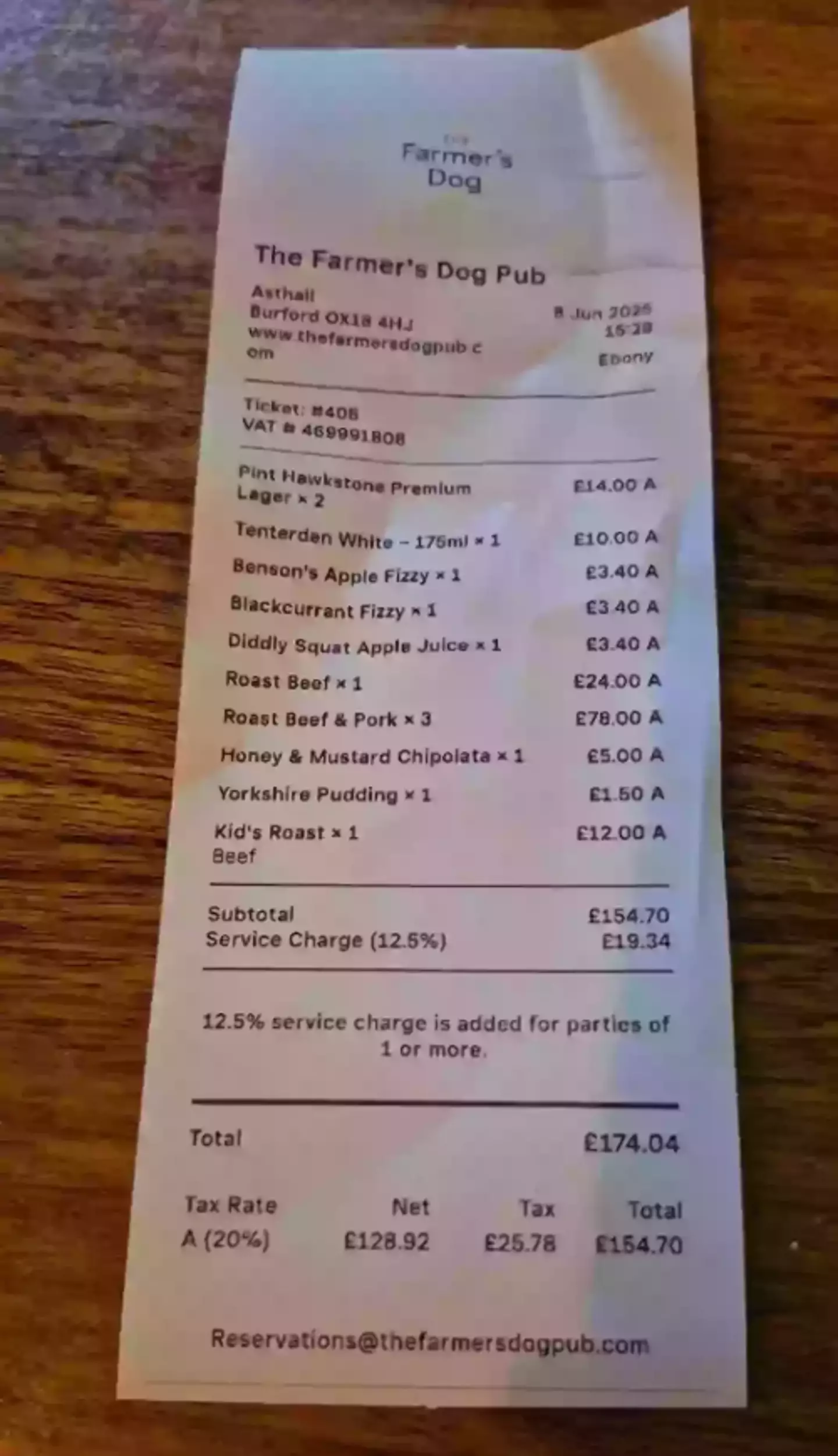 The person's receipt blew up online (Facebook)