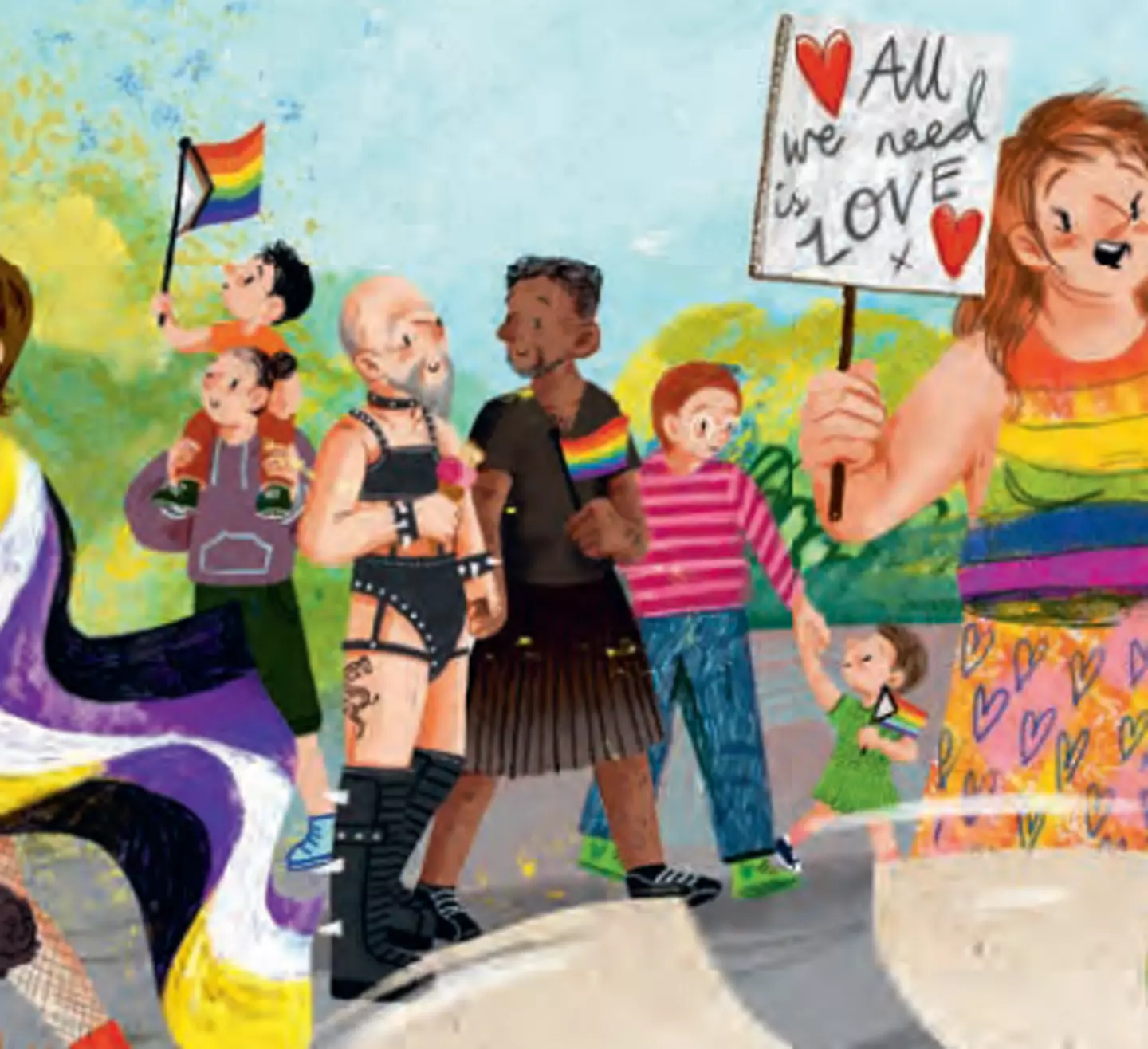 The image that sparked concern amongst parents showed a couple dressed in what appeared to be bondage gear.