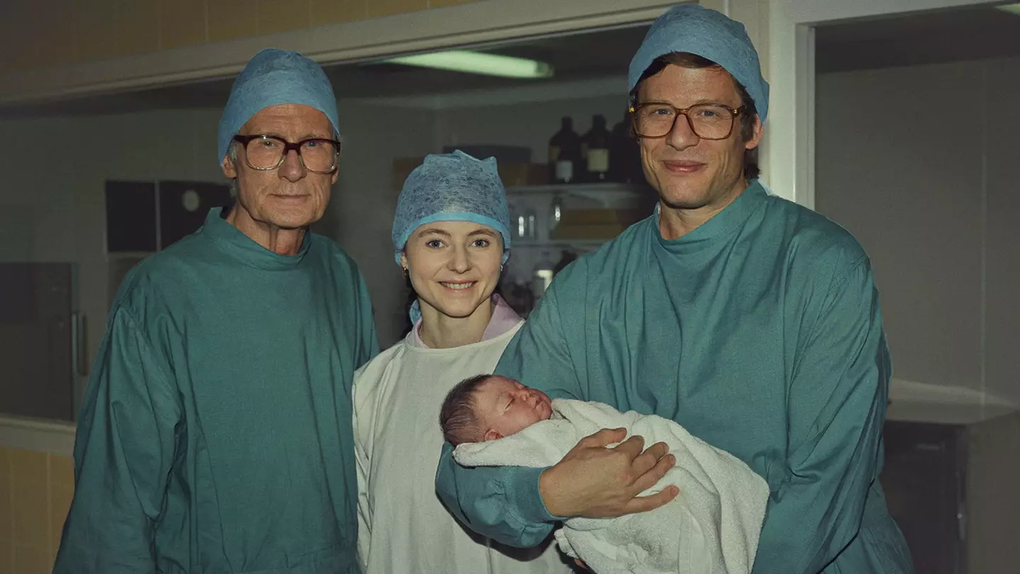 The inclusion of a real baby had made Bill Nighy 'anxious' during filming (Netflix)
