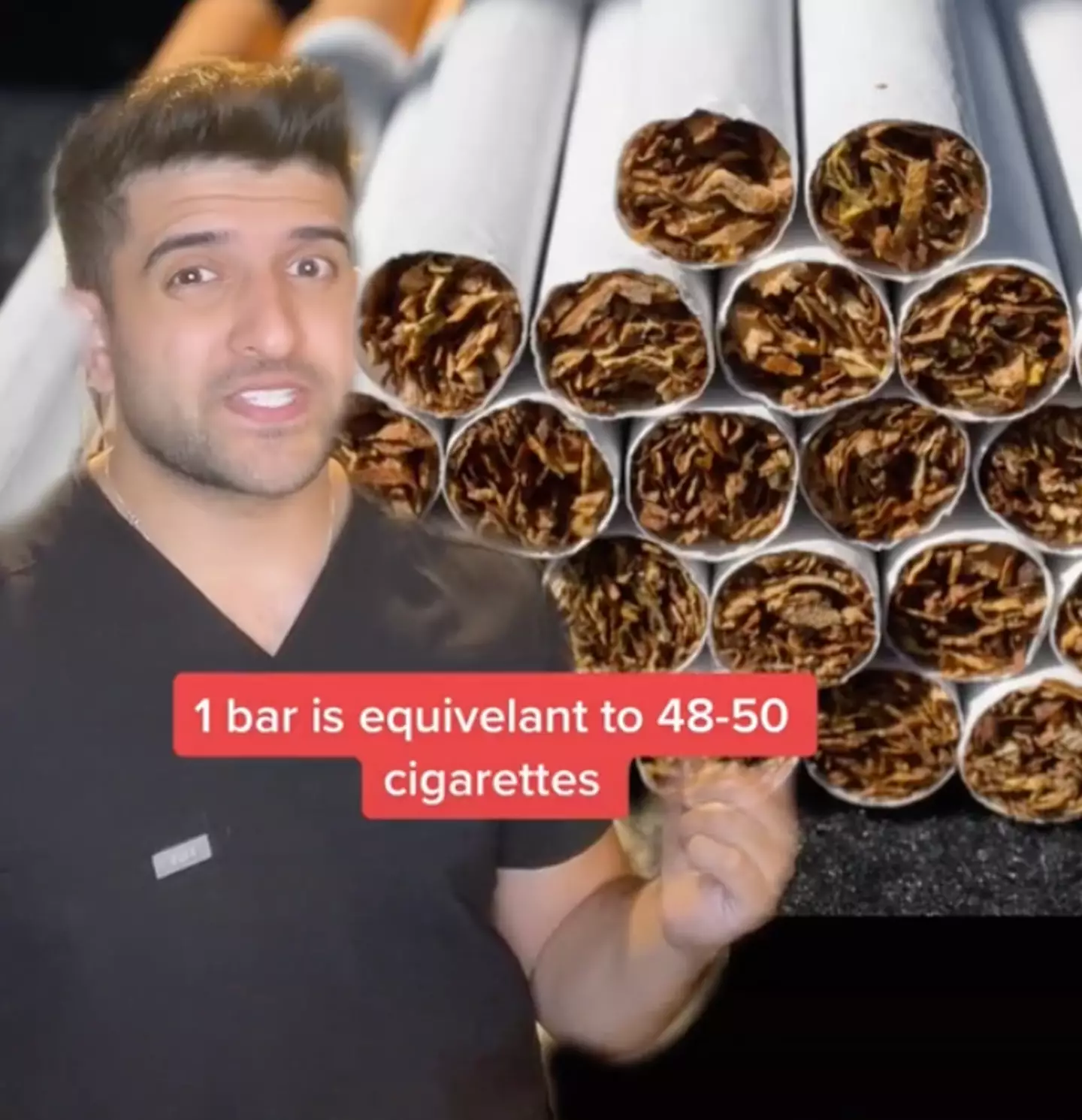 Elf bars are equivalent to 48-50 cigarettes in nicotine.