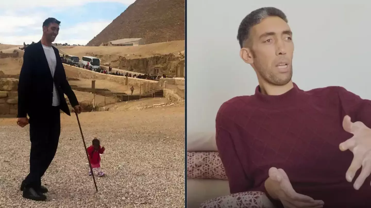 World's tallest man admits he was worried he was going to step on the smallest person on the planet