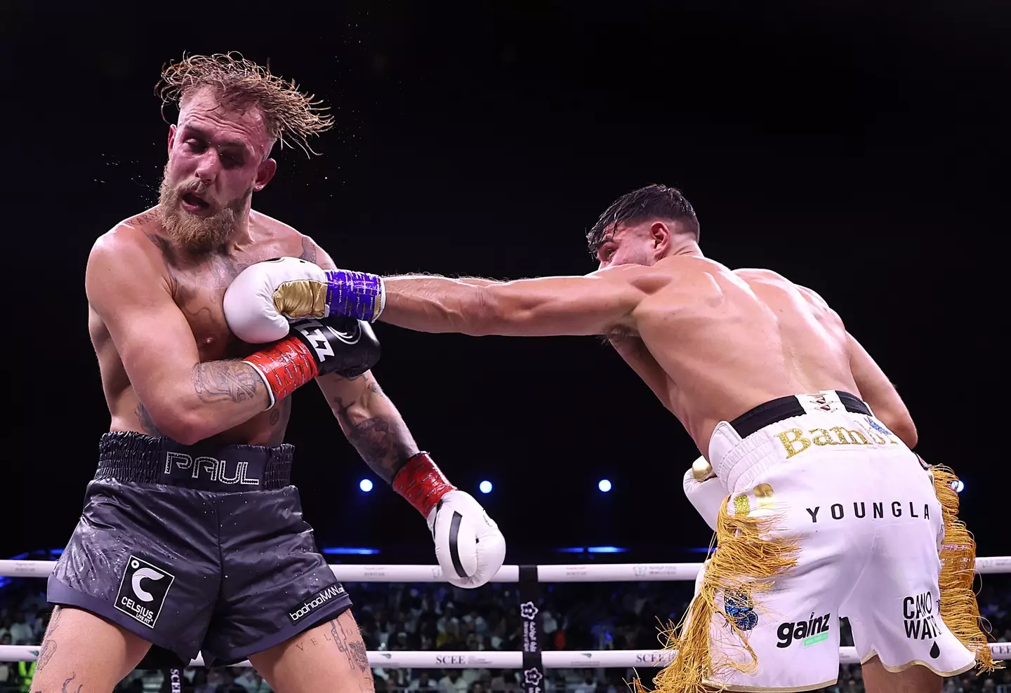 Jake Paul was defeated in the ring by Tommy Fury, but has now offered his ex a job. (Francois Nel/Getty Images)