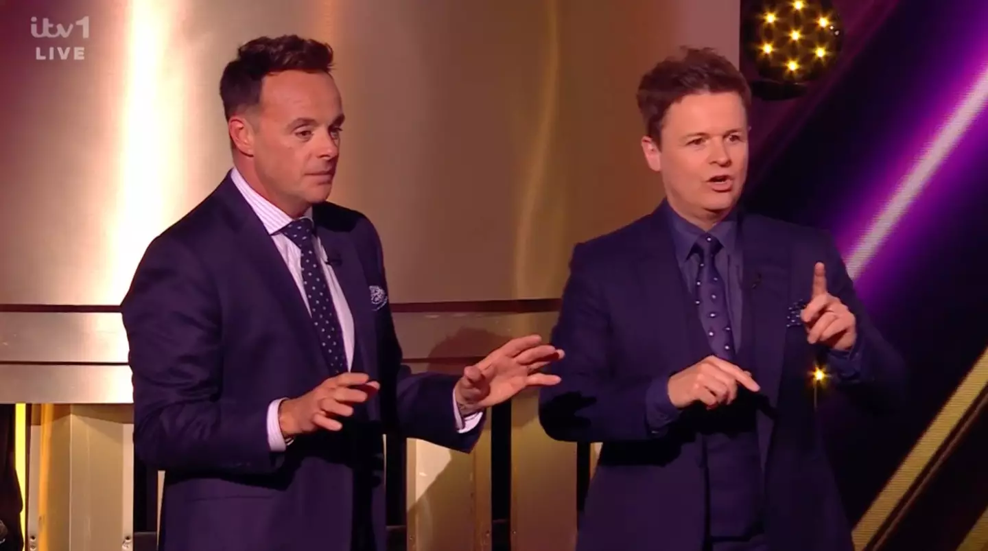 Ant and Dec were forced to improv due to two schedule changes. (ITV)