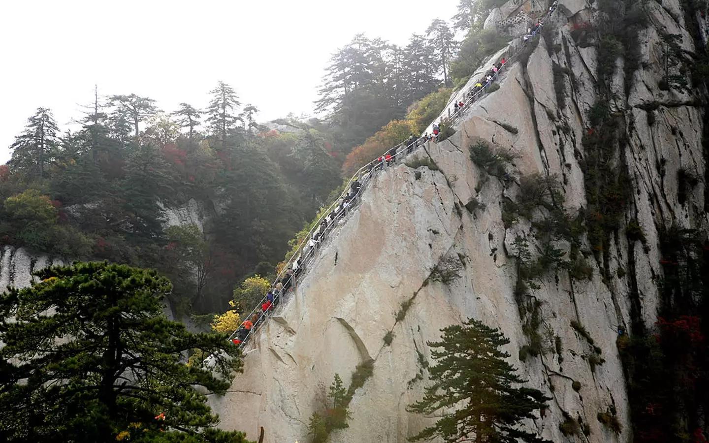 Mount Huashan is known as the 'number one perilous mountain in China' (China Photos/Getty Images)